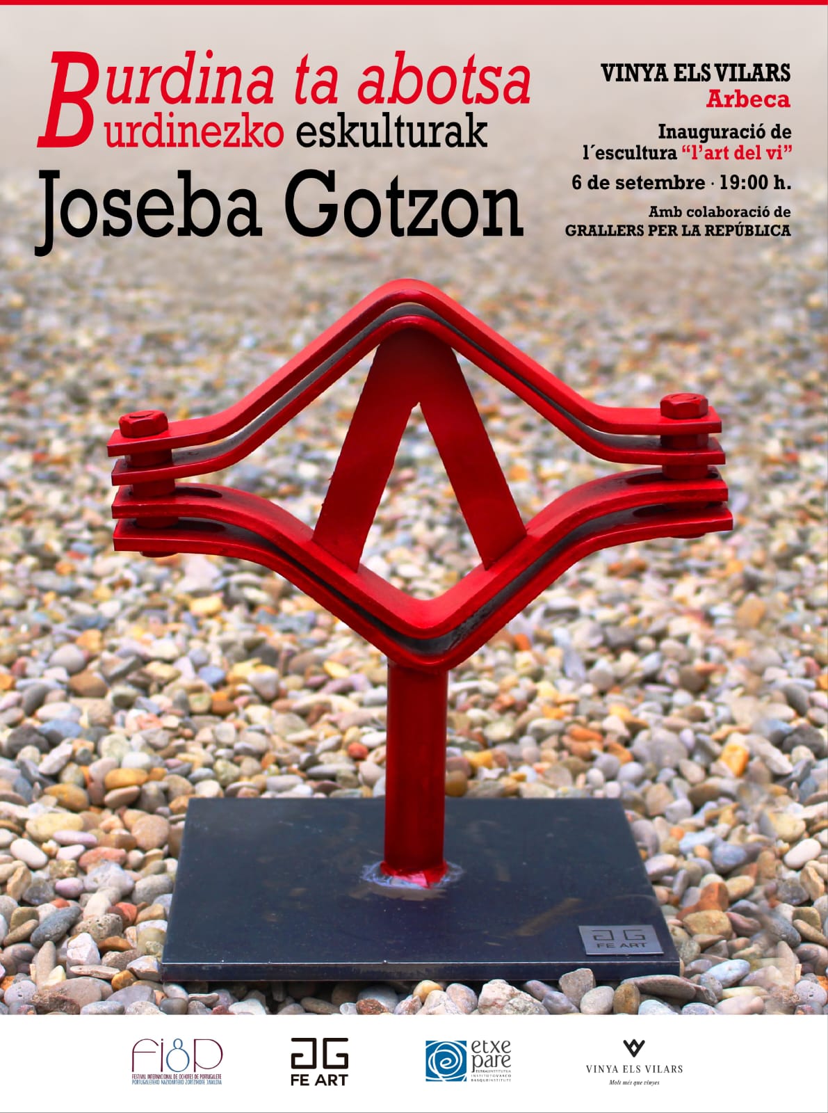 Unveiling of Joseba Gotzon's sculpture ‘The Art of Wine’ at Vinya els Vilars this Saturday, 6 September
